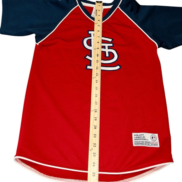 MLB St Louis Cardinals Stitched True Fan Batting Jersey Youth Medium Baseball - Picture 8 of 9
